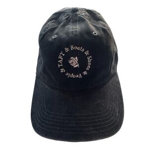 Taft Black Cap with White Embroidery